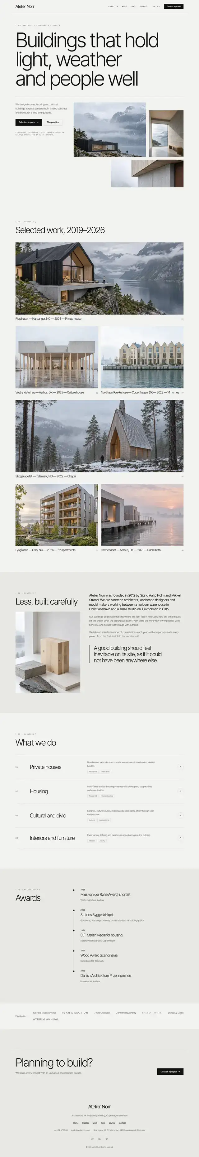 Atelier Norr home page